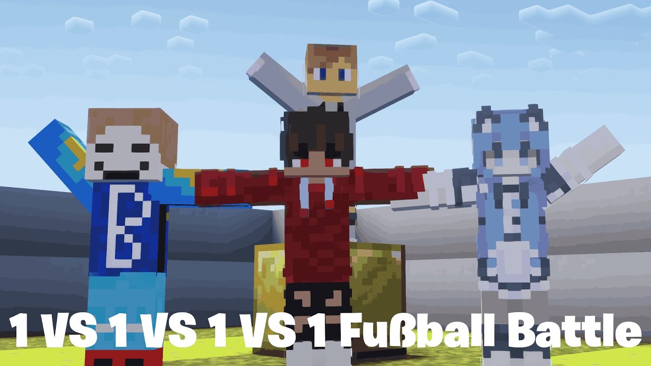 Das 1VS1VS1VS1 Fußball Battle in Minecraft