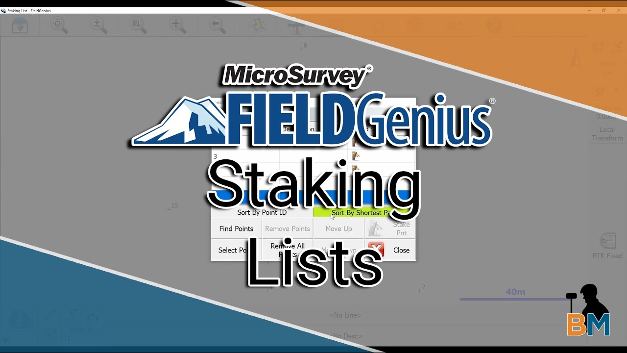 MicroSurvey FieldGenius How To: Staking Lists | Bench Mark