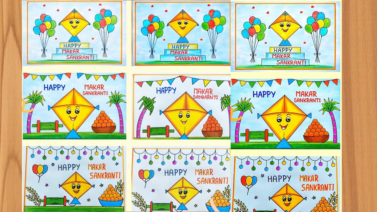 Happy Makar Sankranti Drawing Easy StepHow to Draw Makar Sankranti Drawing || Step by step Drawing