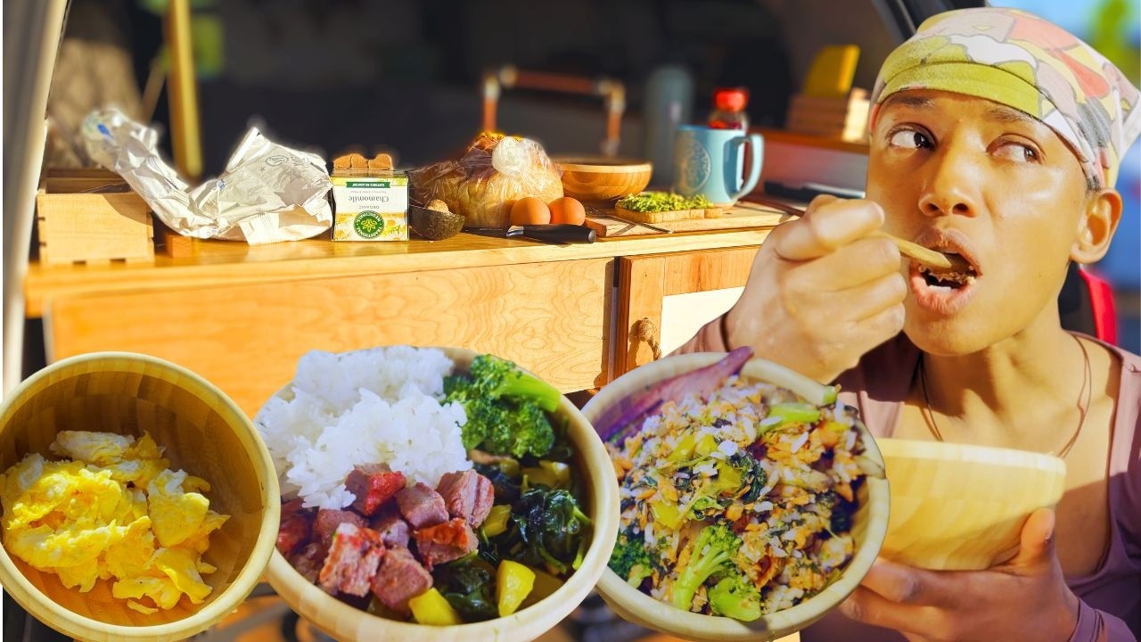 What I Eat in a Day Living in a Minivan