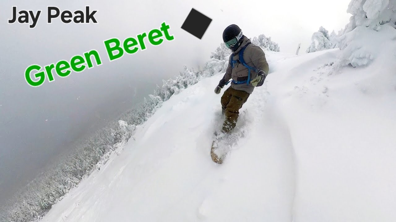 Jay Peak Powder Day! - Hike to snowboard - Green Beret