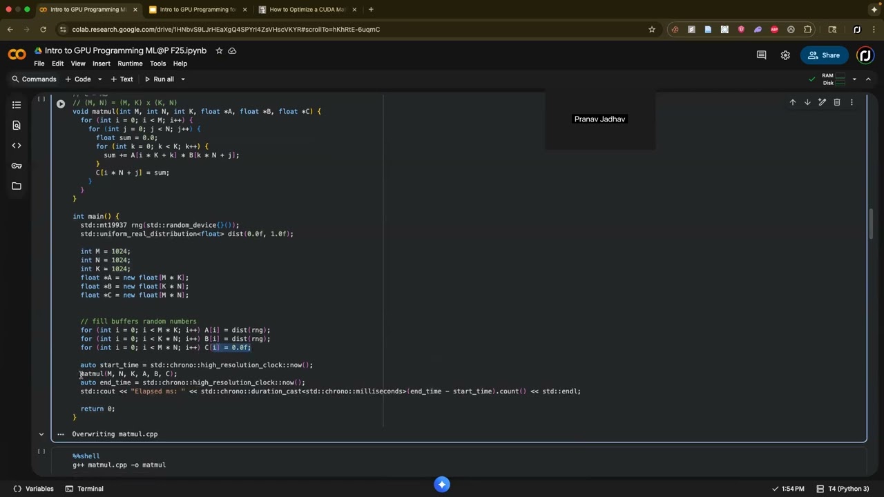 Intro to GPU Programming for Machine Learning | ML@P Workshop | Pranav Jadhav