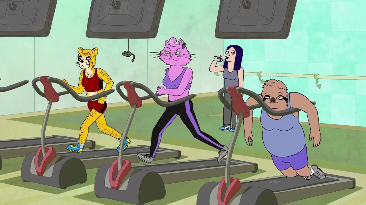LoFi Infinity#5 BoJack Horseman Princess Carolyn running in the gym.