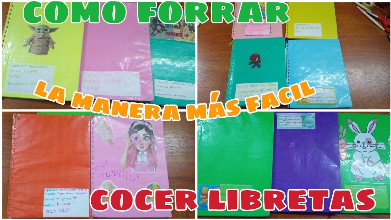 📚como forrar y cocer libretas la manera más FACIL Y RAPIDO #reregresoaclases20232024