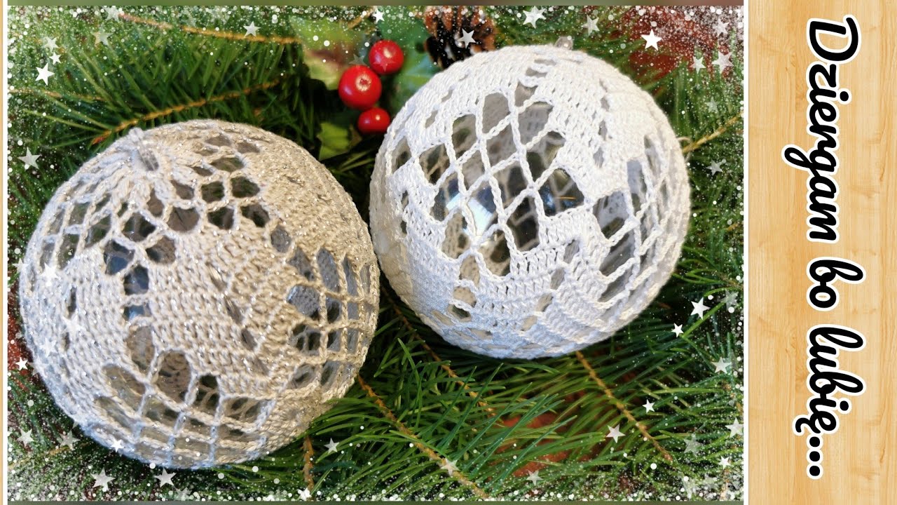 Bombka na akrylowej kuli 10 cm- wzór 14