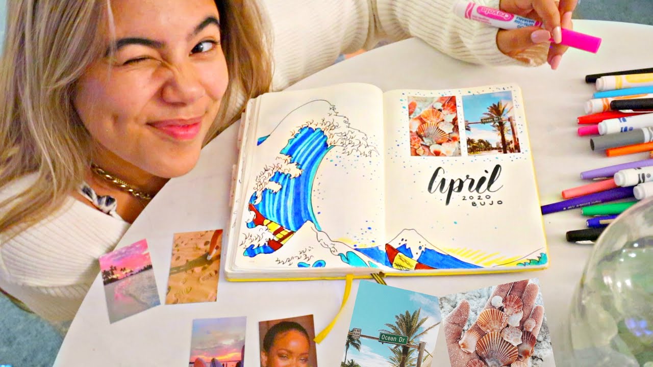 PLAN WITH ME! ✏️📅 | April 2020 Bullet Journal Setup (Beach themed)
