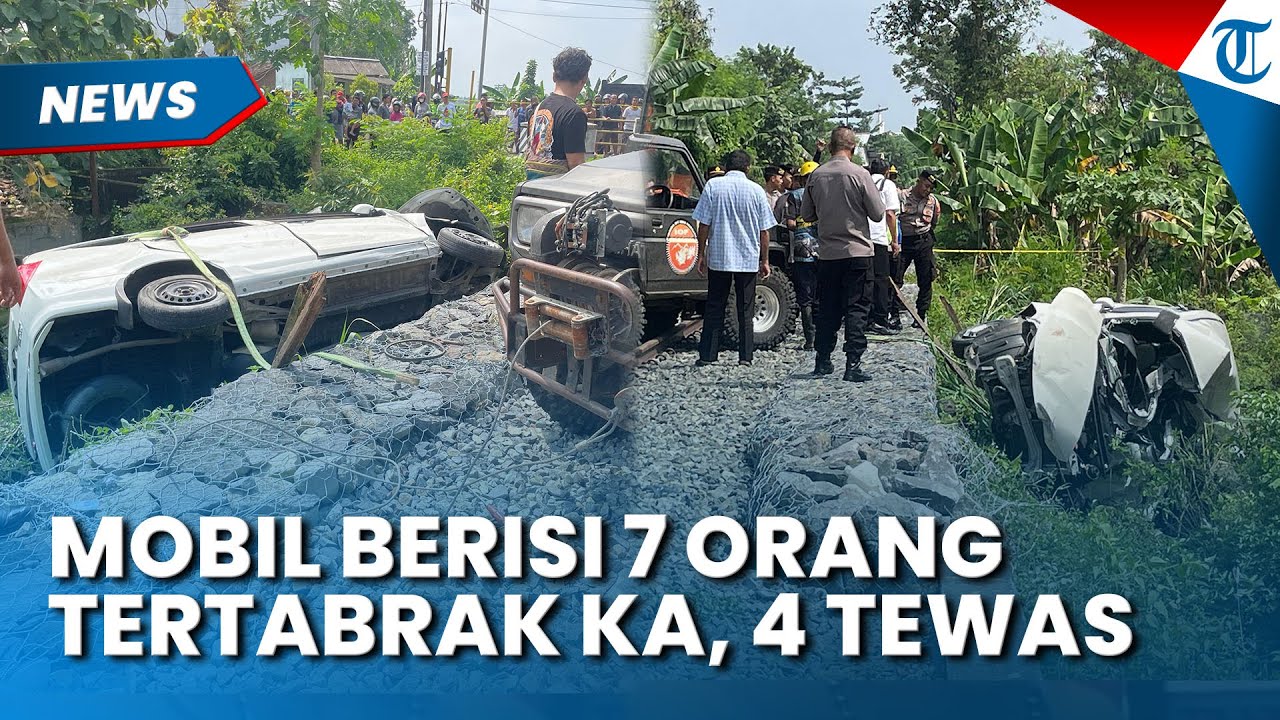 REMUK! Mobil Berisi 7 Penumpang Tertabrak Kereta Api di Sukoharjo, 4 Orang Tewas
