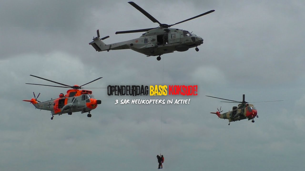 OPENDEURDAG VLIEGBASIS KOKSIJDE | 2 Westland WS-61 Sea Kings (BE & DE) en NH90 NFH België in actie!