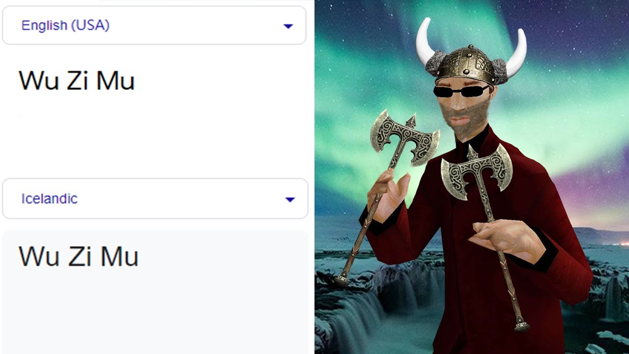 Wu Zi Mu in differents languages meme