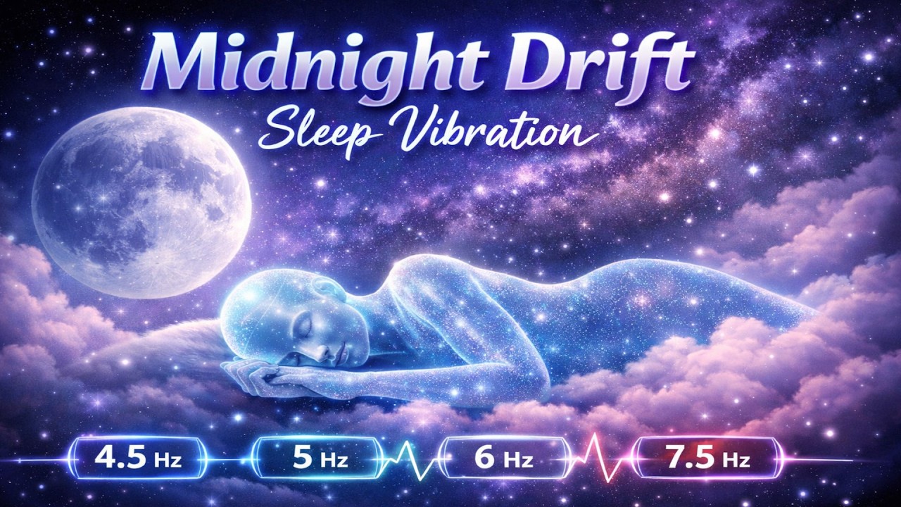 Midnight Drift: Sleep Vibration 4.5Hz, 5Hz, 6Hz, 7.5Hz | Delta Waves for Deep Rest