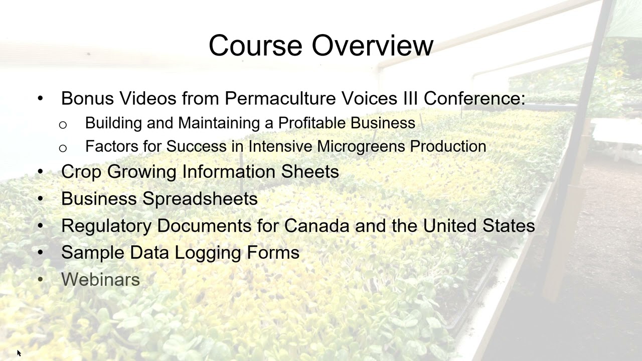 Full Microgreens Course Overview