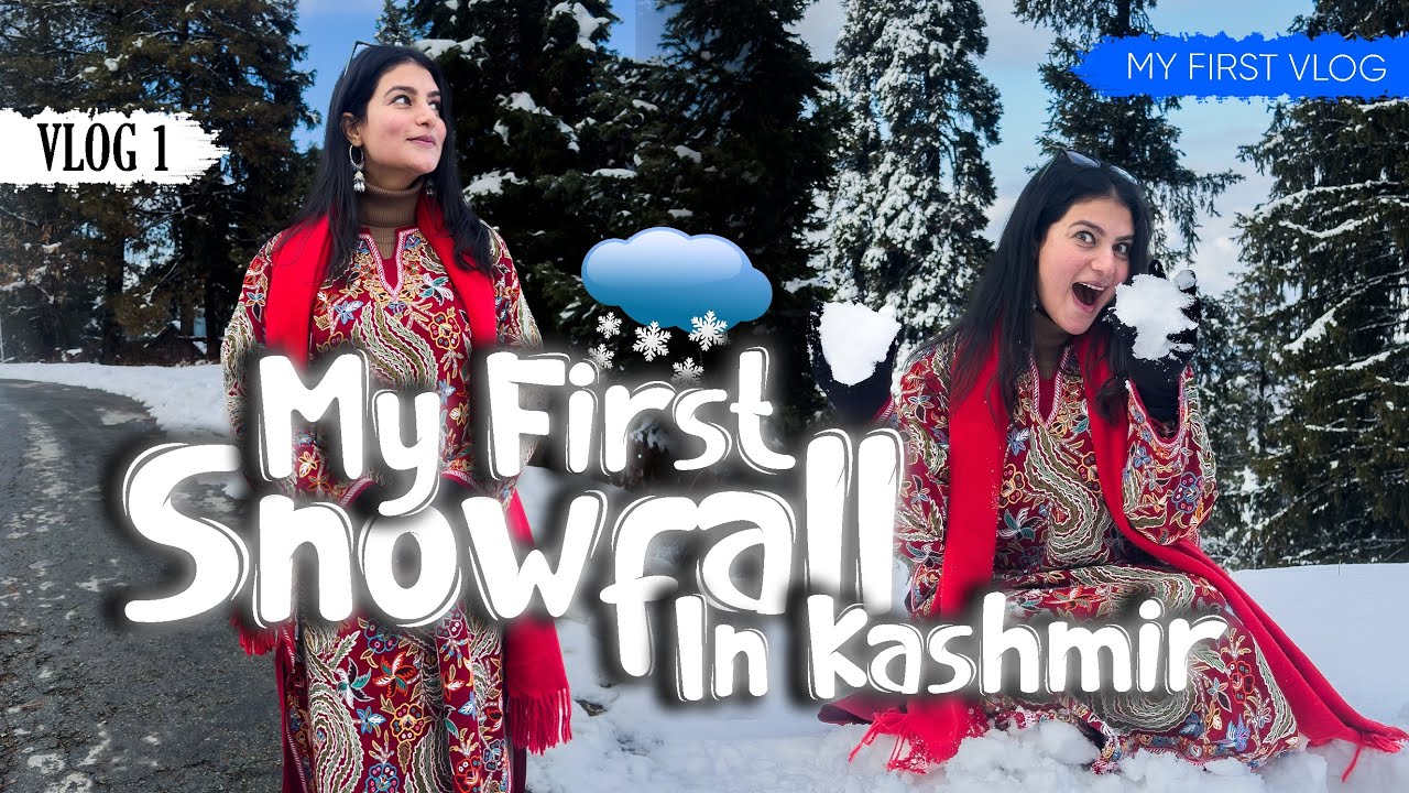 My First Vlog & My First Snowfall In Kashmir After Years 😍🌨️ | Shazia Bhat | Gulmarg