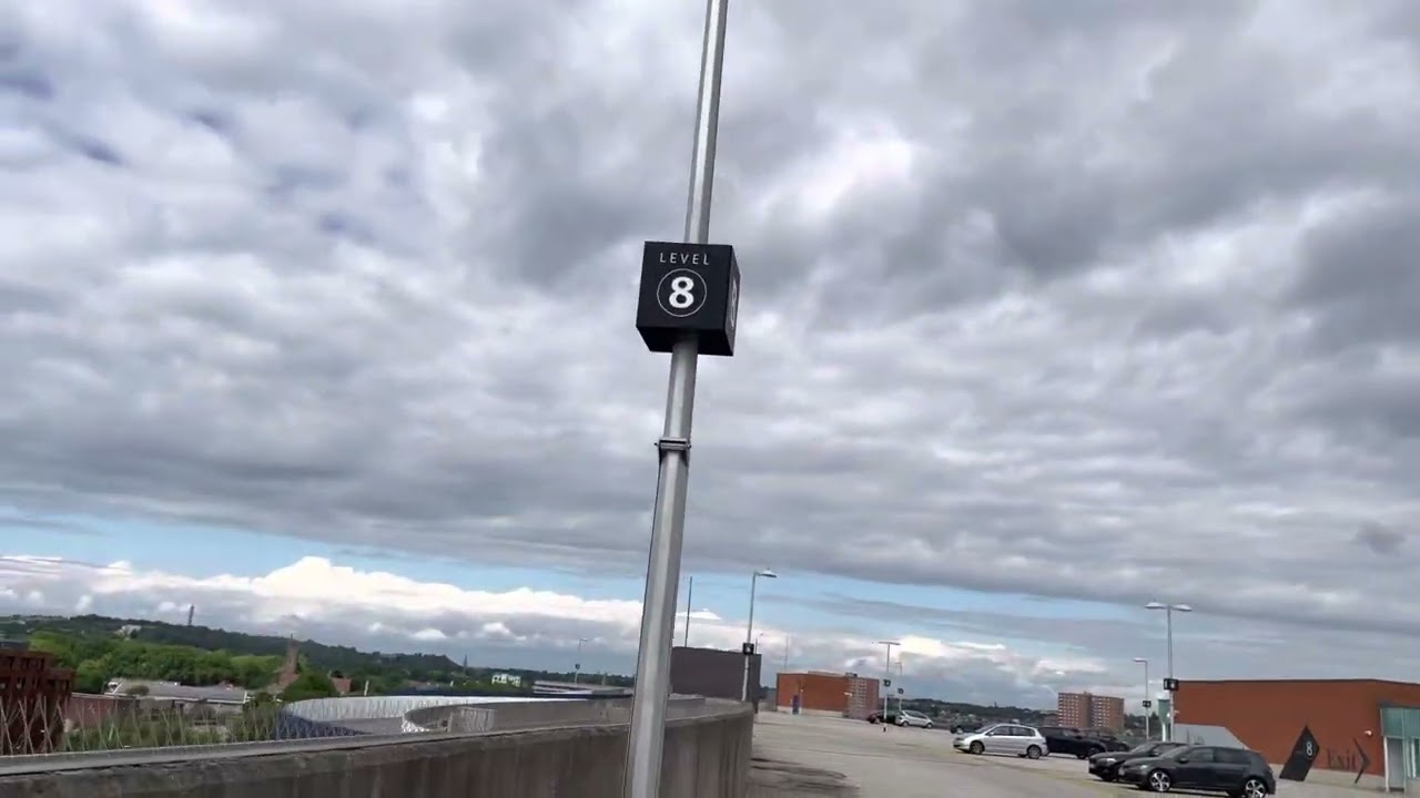 Otis Gen2 lift @ Cabot Circus car park with a special view on the top deck!!