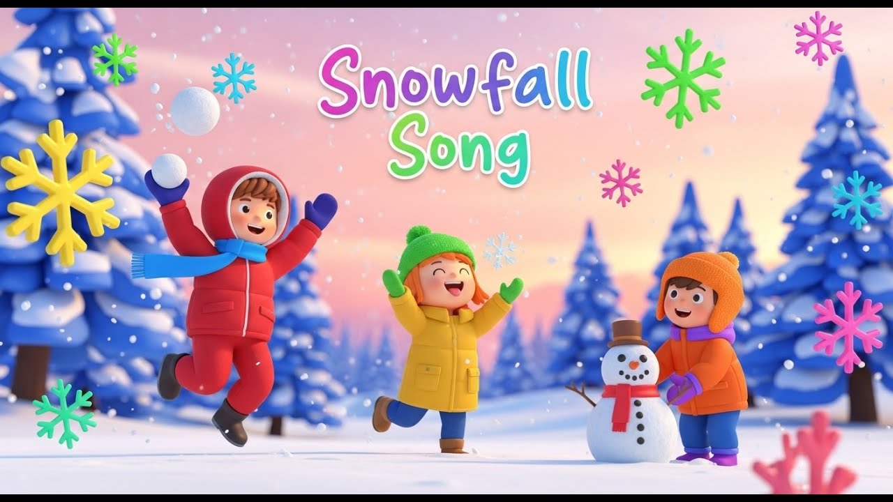 Snowfall Song ❄️🌨️ | Winter Song for Kids | Fun & Cozy Nursery Rhyme