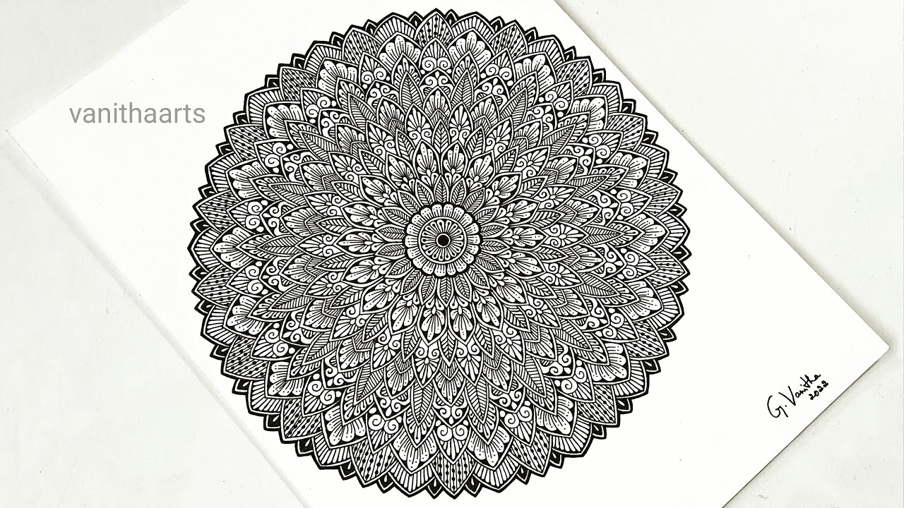How to draw Mandala for Beginners Step-by-Step Tutorial #vanithaarts #mandalaart #mandalatutorial