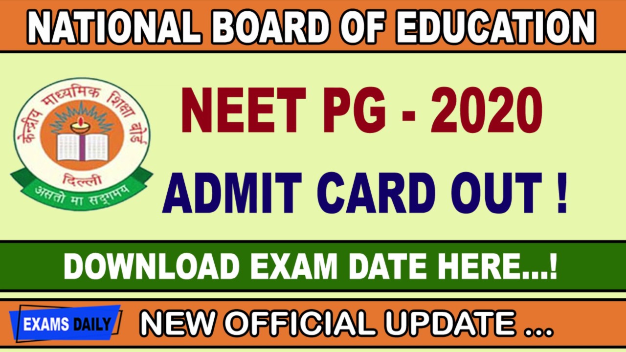 How To Download NEET PG 2020 Admit Card || Download NEET PG Exam Date 2020 || NEET PG 2020