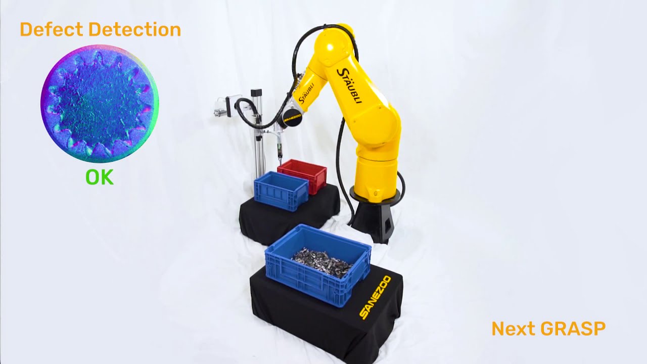 SANEZOO GRASP with UNITY surface inspection. Makes bin picking obsolete.