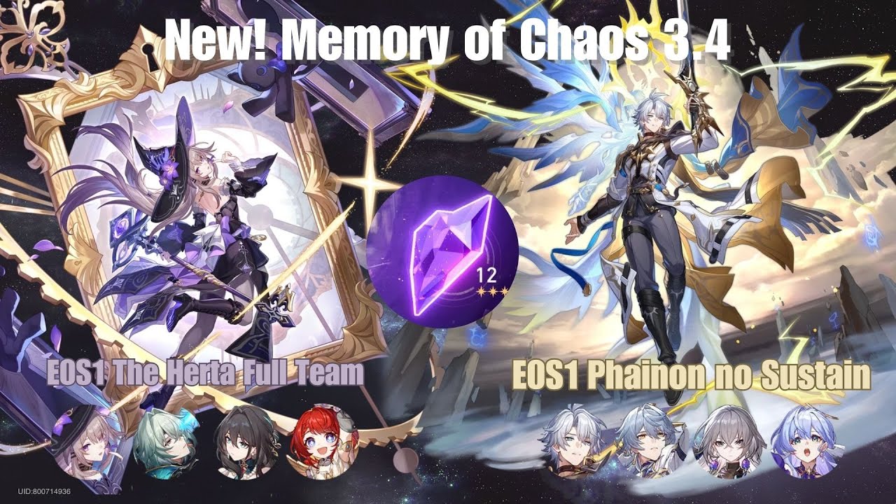 New! Memory of Chaos 3.4 : 0 Cycle E0S1 The Herta x E0S1 Phainon both no Sustain | Honkai: Star Rail