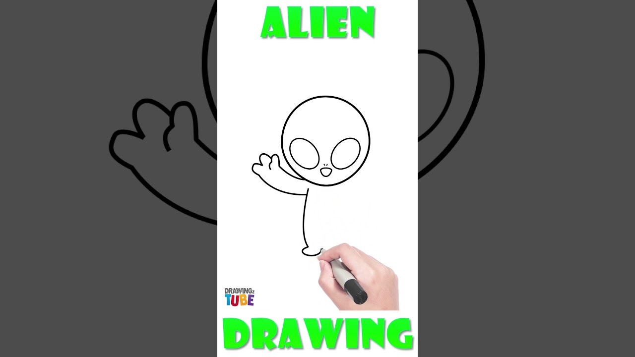 Cute Alien Drawing for Kids, Toddlers 👽🎨✏️🖍️- Step by step Drawing 