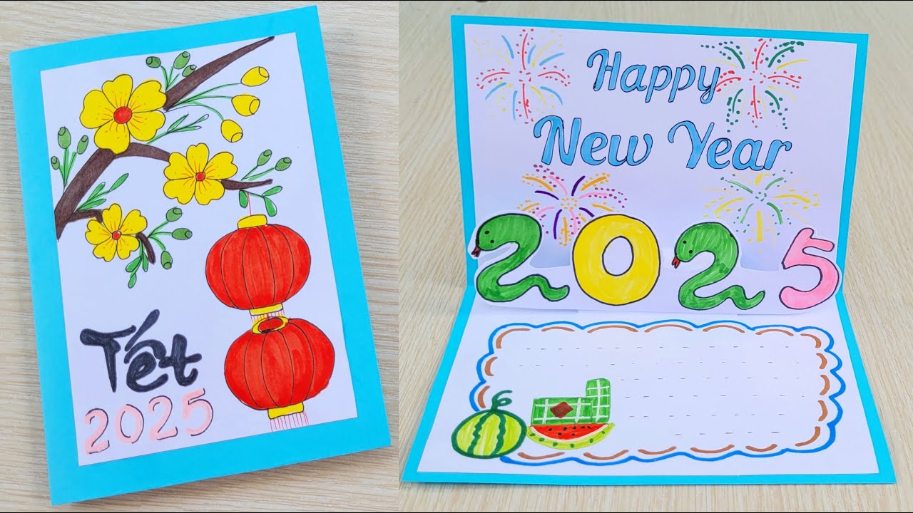 Cách Làm Thiệp Tết 3D Đơn Giản | Làm Thiệp Chúc Mừng Năm Mới | Vân Handmade