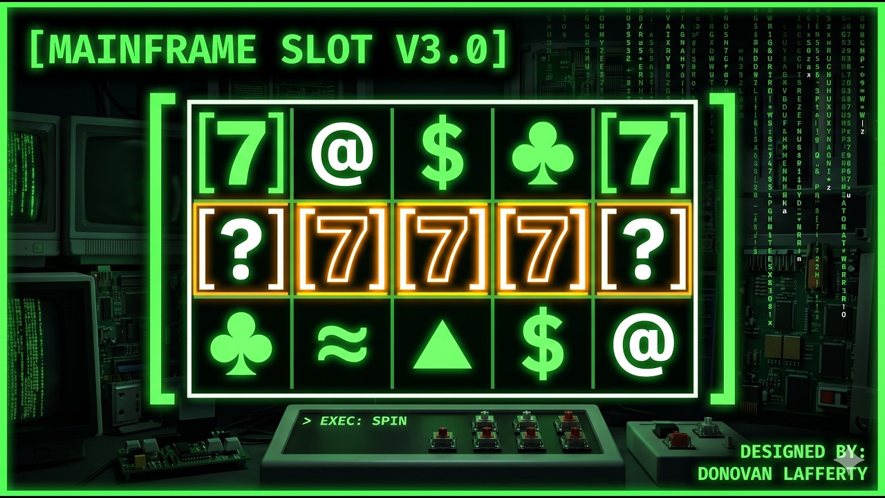VT100 Terminal Slot Machine Concept - Designed by Donovan Lafferty