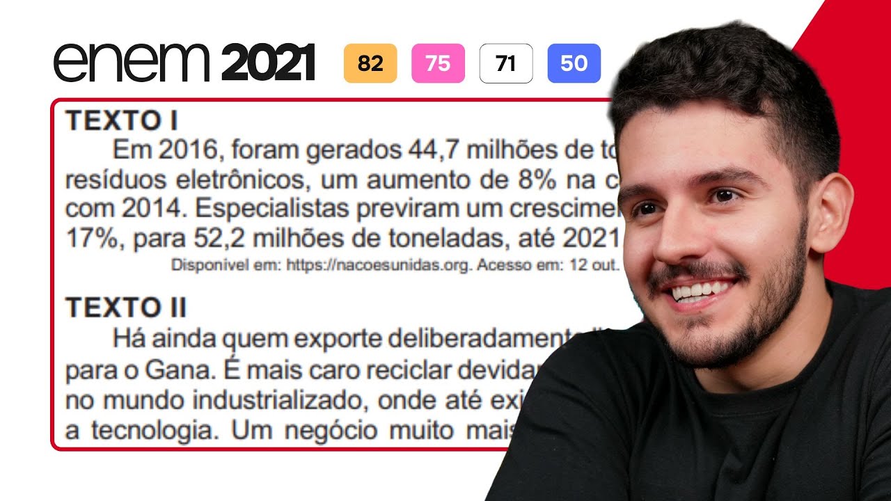 ENEM 2021 - Em 2016, foram gerados 44,7 milhões de toneladas de resíduos eletrônicos,