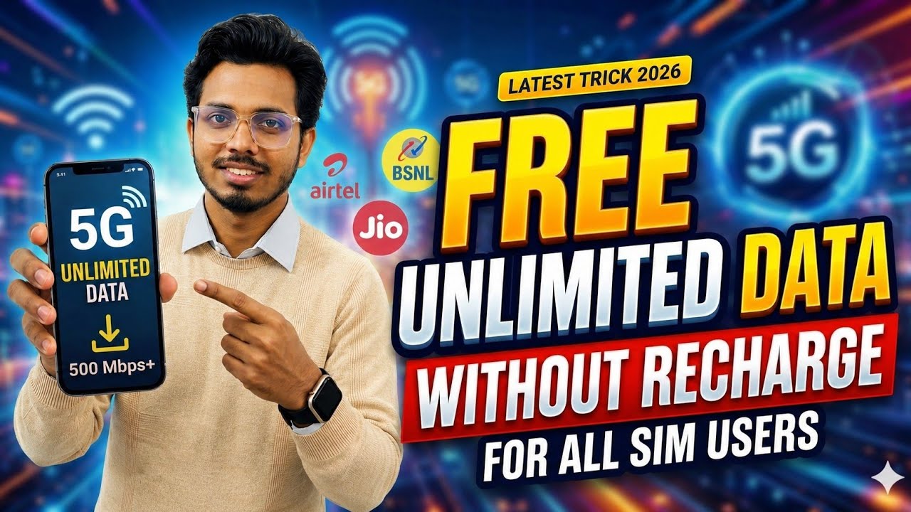 Bina Recharge Free Internet Kaise Chalaye? | Jio, Airtel, Vi, BSNL Free Data 2026 🔥