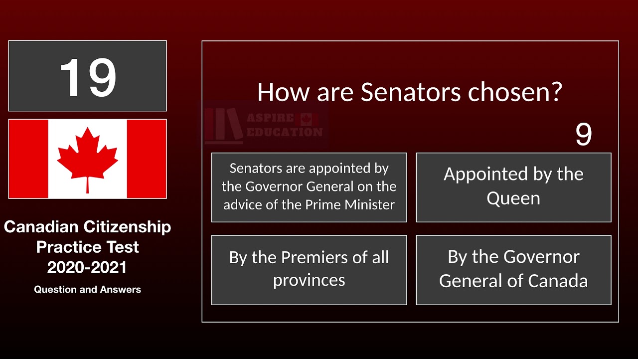 Canadian Citizenship Practice Test 2023| 25 Question and Answer | Aspire Education | Part 1/4