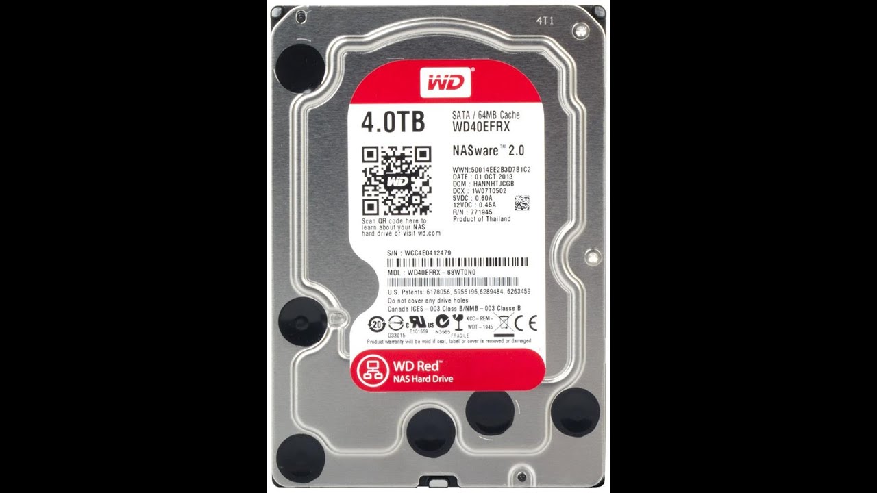 WD40EFRX-68WT0N0 Western Digital Red 4TB 5400RPM SATA 6Gbps 64MB Cache 3.5-inch Internal Hard Drive
