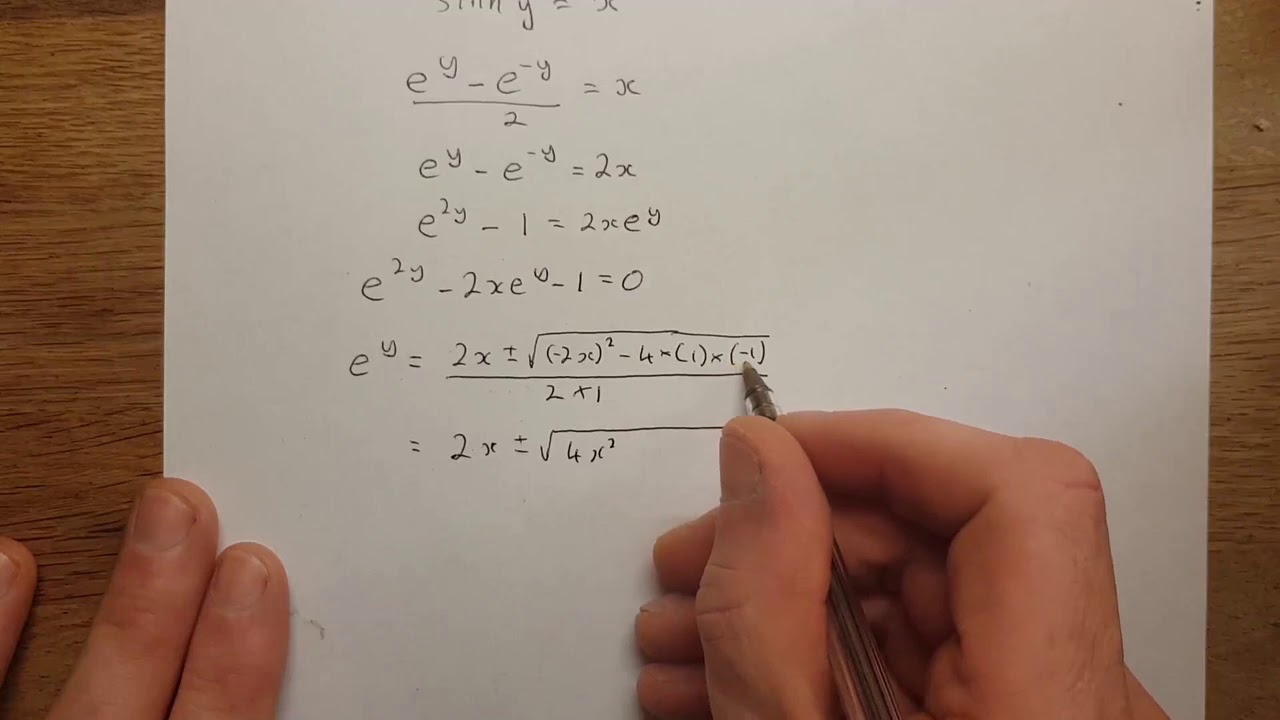 y=arcsinh x as a natural logarithm