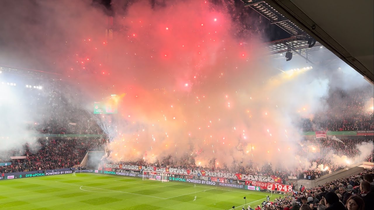 Pyro 🧨 Feuerwerk 🔥 1. FC Köln - Hertha BSC Berlin 🇩🇪 DFB-Pokal Achtelfinale 2024/2025 Firework 🔥