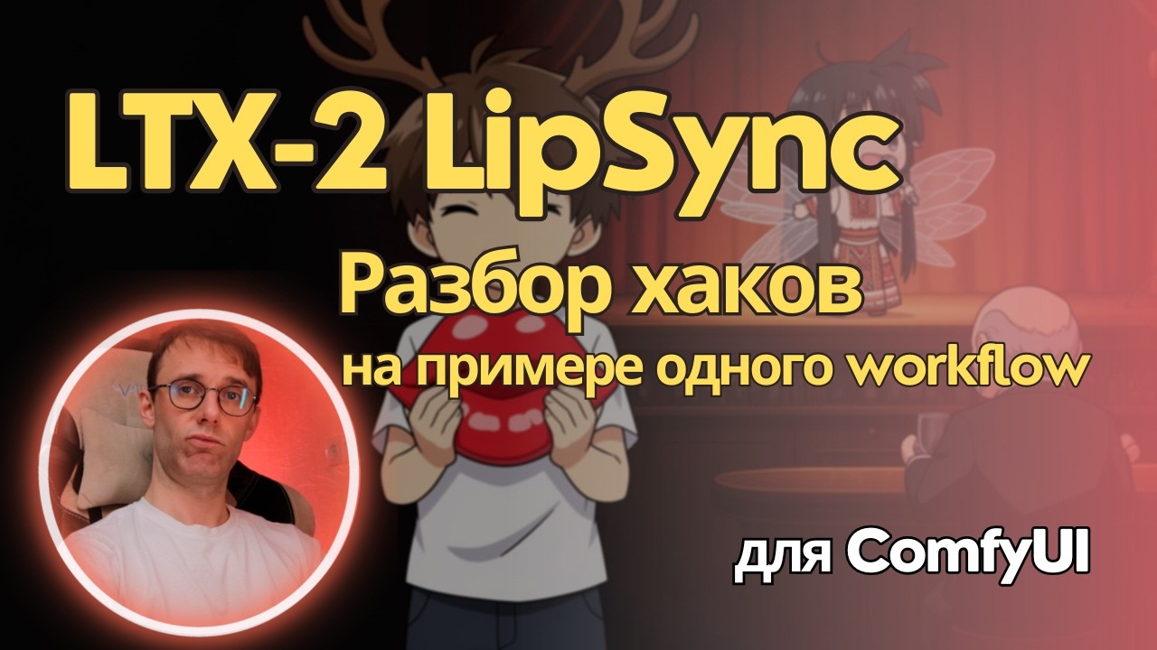 Липсинк для виртуальных инфлюенсеров и музыкальных клипов. Разбор воркфлоу для LTX-2 в ComfyUI.