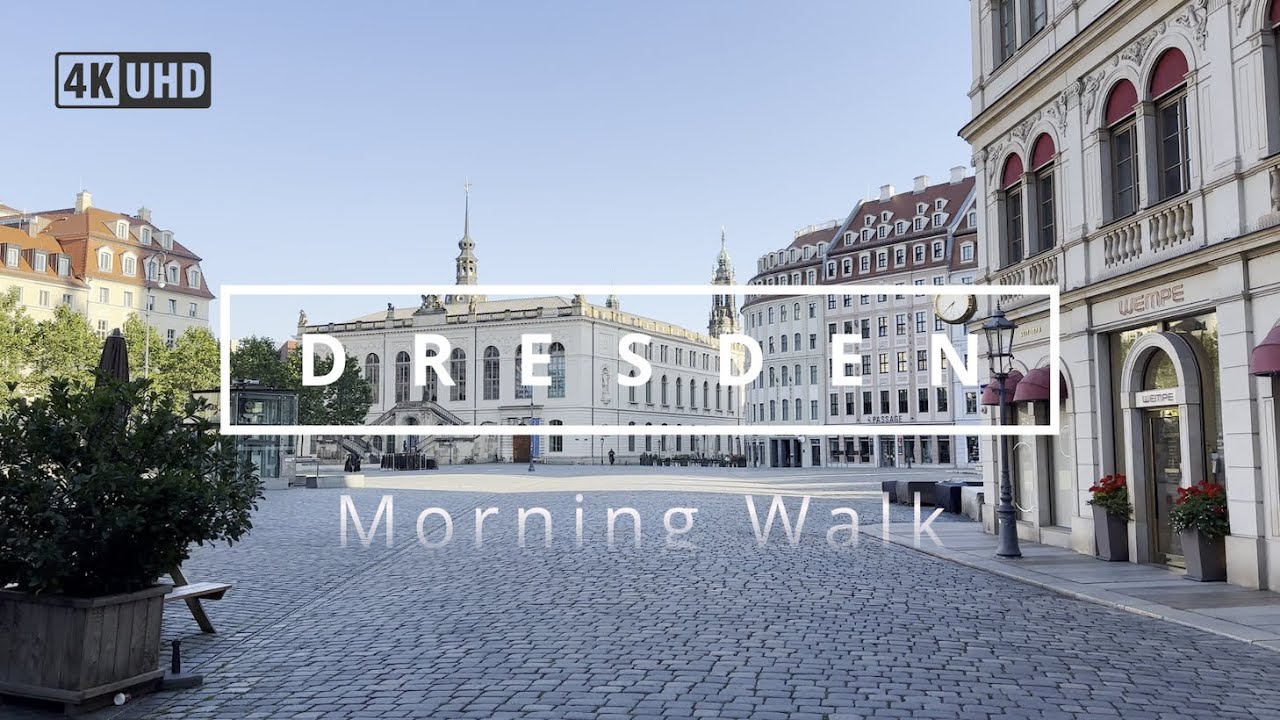 Dresden, Germany | Walking Tour | 4K Virtual Walk on Early Morning