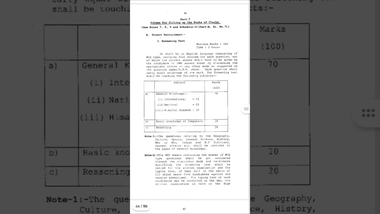 Hp high court clerk total post+syllabus+exam pattern