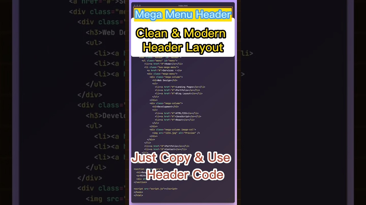 How to make #responsive mega menu using #html and #css | #sticky | #mobile #menu | #dropdownmenu