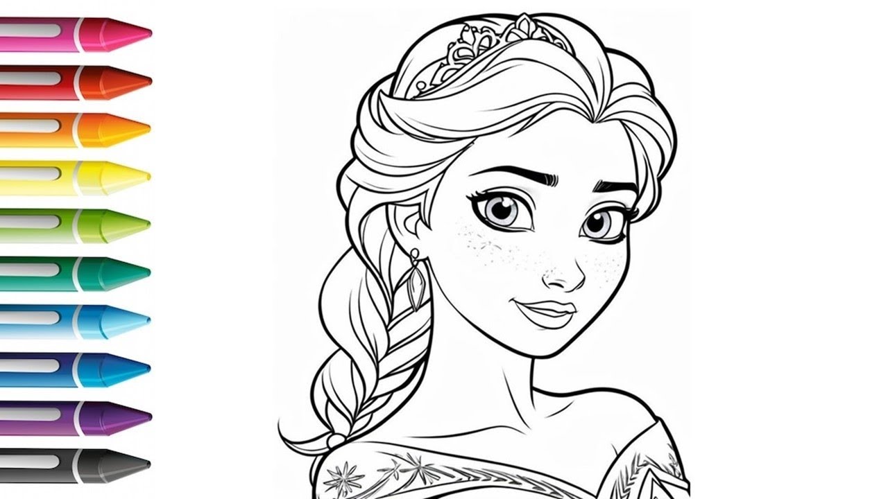 Beautiful Elsa Frozen Drawing, Painting And Coloring For Kids And Toddlers | Let's Draw Child