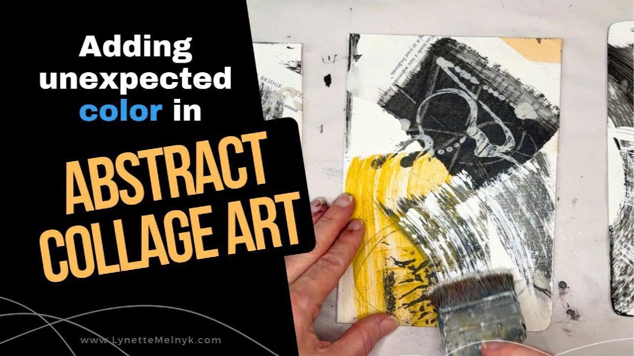 Добавление неожиданного цвета в абстрактное искусство коллажа