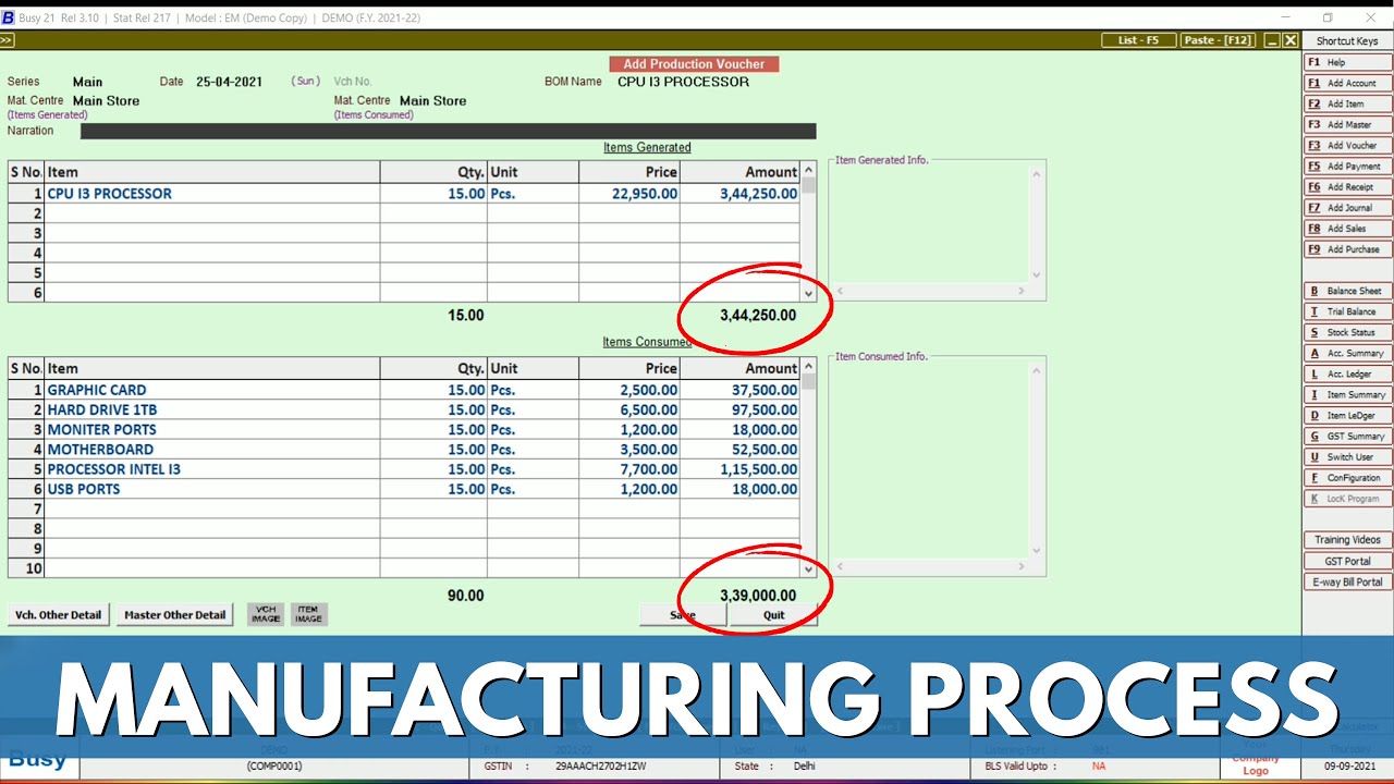 How to use BOM in Busy Accounting Software | Product Manufacturing Process in Busy
