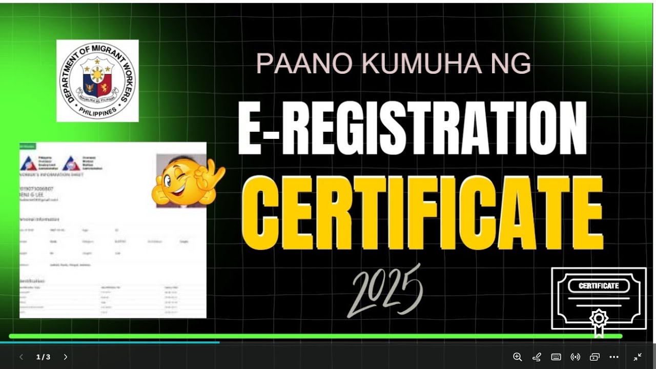 Paano kumuha ng E-Registration Certificate