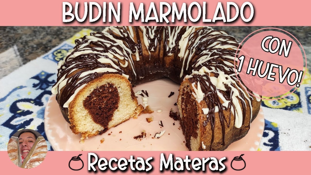 CON 1 HUEVO Y SIN MANTECA| BUDIN MARMOLADO♥