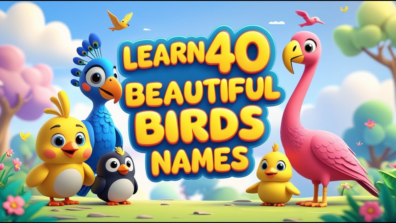 Learn 40 Beautiful Birds Names 🐦 | Birds for Kids | Educational Video