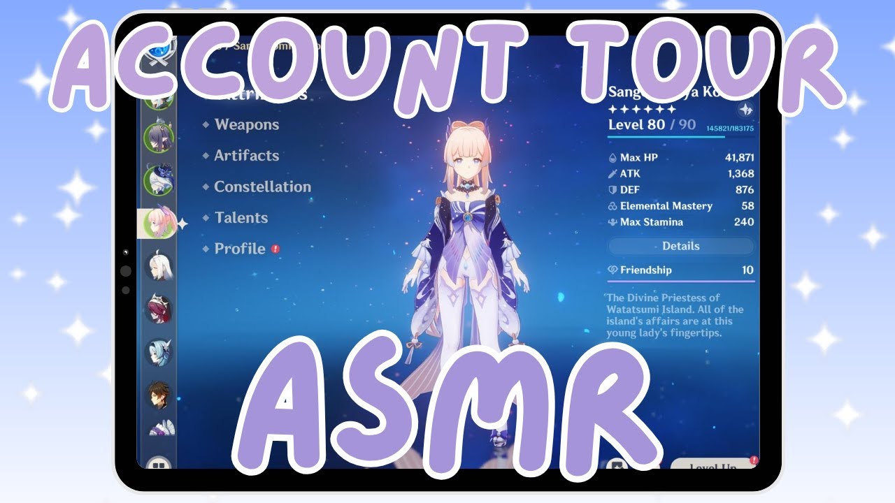 ASMR | genshin impact account tour on my ipad ♥ whispering & tapping ❀˖°