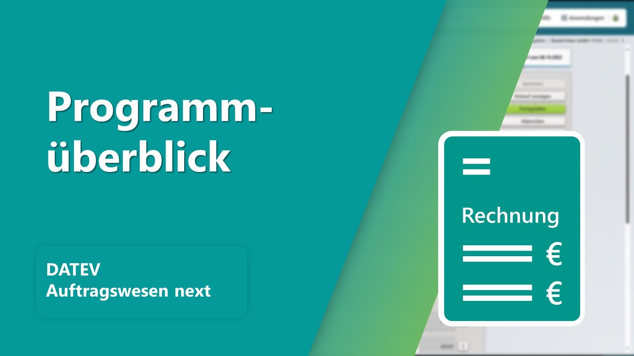 DATEV Auftragswesen next - Programmüberblick