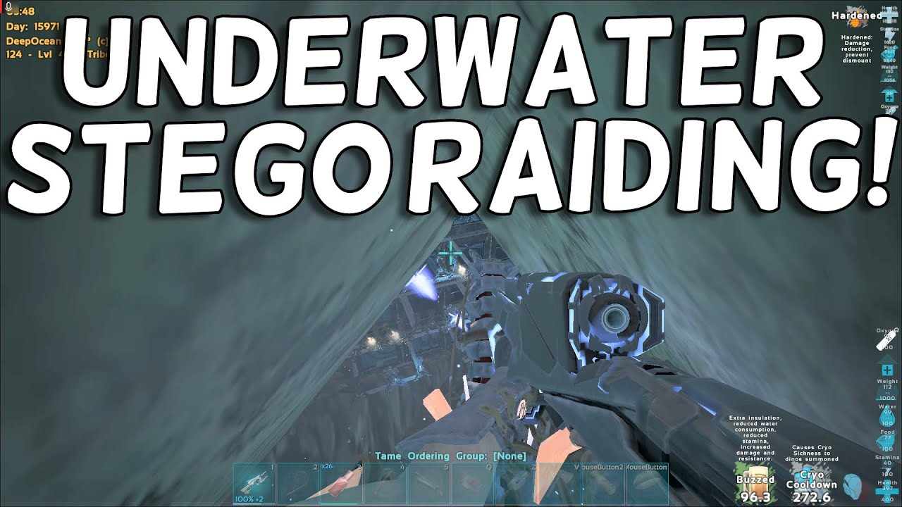 RAIDING A LOADED UNDERWATER BASE IN 30 SECONDS! ARK Small Tribes
