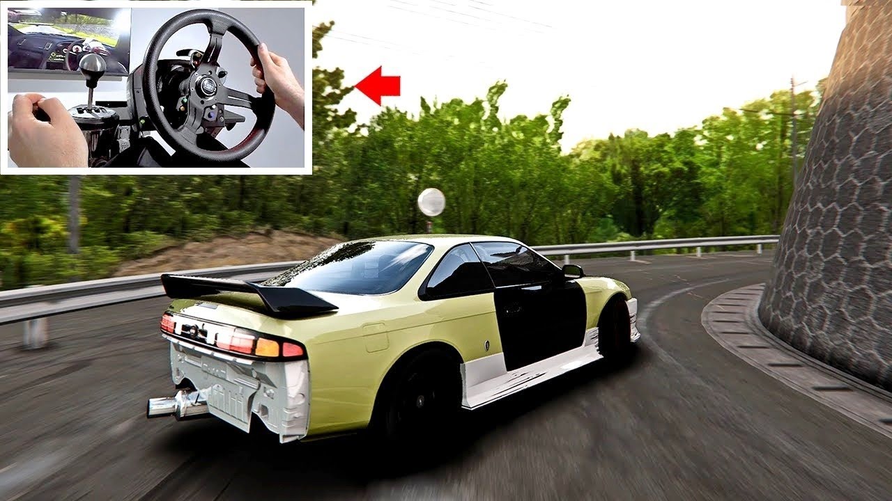 Drifting S14 Missile with 2JZ swap - Assetto Corsa PC Gameplay w/Steering Wheel