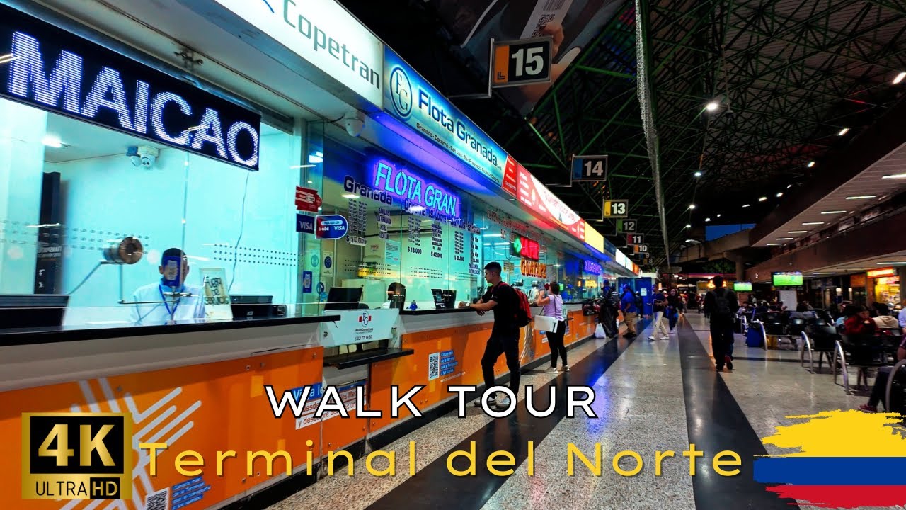 Medell&iacute;n Walking Tour | Terminal del Norte Bus Station | 4K