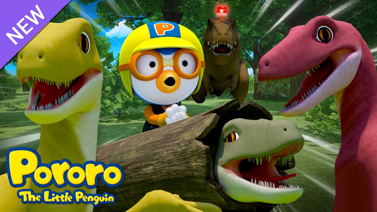 Tiny Dinosaur Stuck in a Log!🪵 | Pororo Dinosaur Rescue Team🚨 | Dinosaur Adventure for Kids