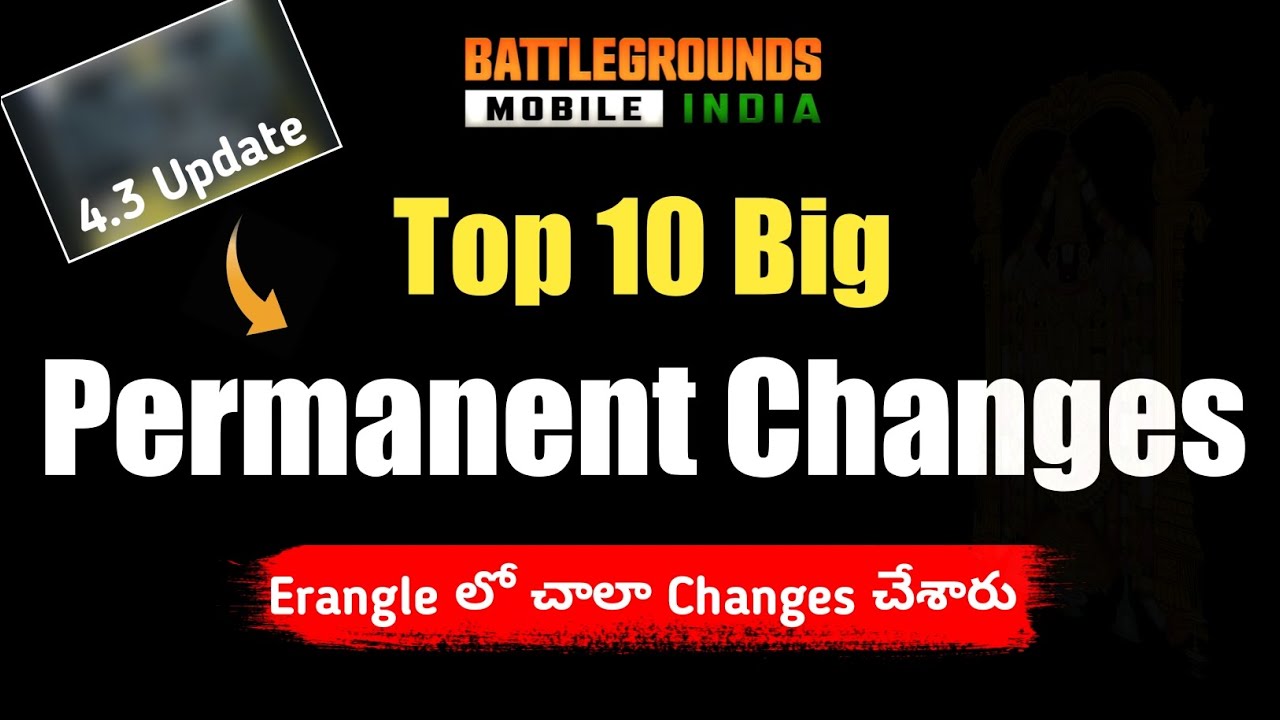 Bgmi 4.3 Update లో Big Permanent Changes 😱 | Bgmi Telugu