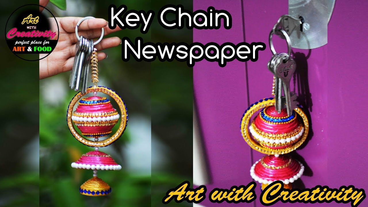 Newspaper Key Chain | Key Holder | Best out of Waste | Art with Creativity 173