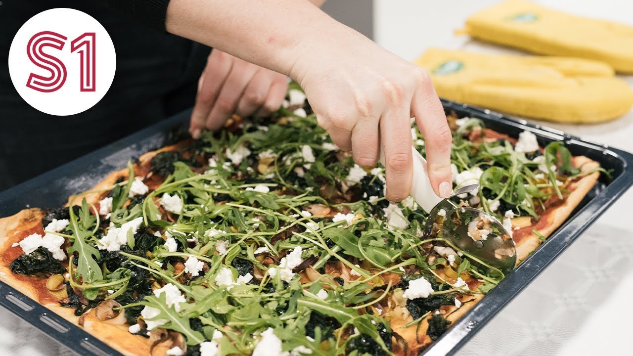 Vegetarijanska pizza sa špinatom i porilukom
